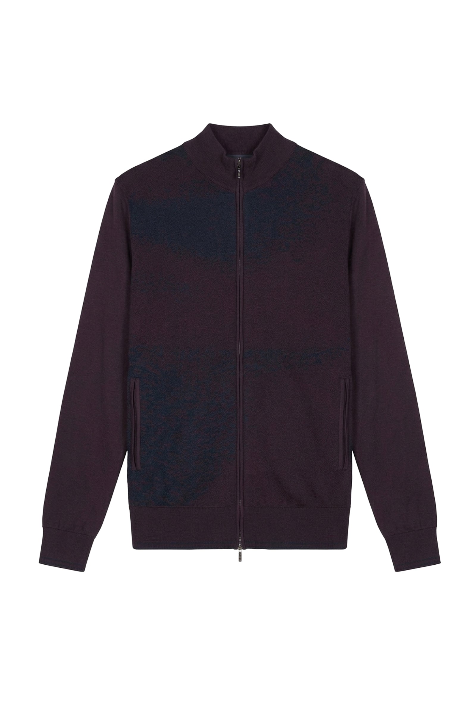Cashmere cardigan - Bordeaux & Blue