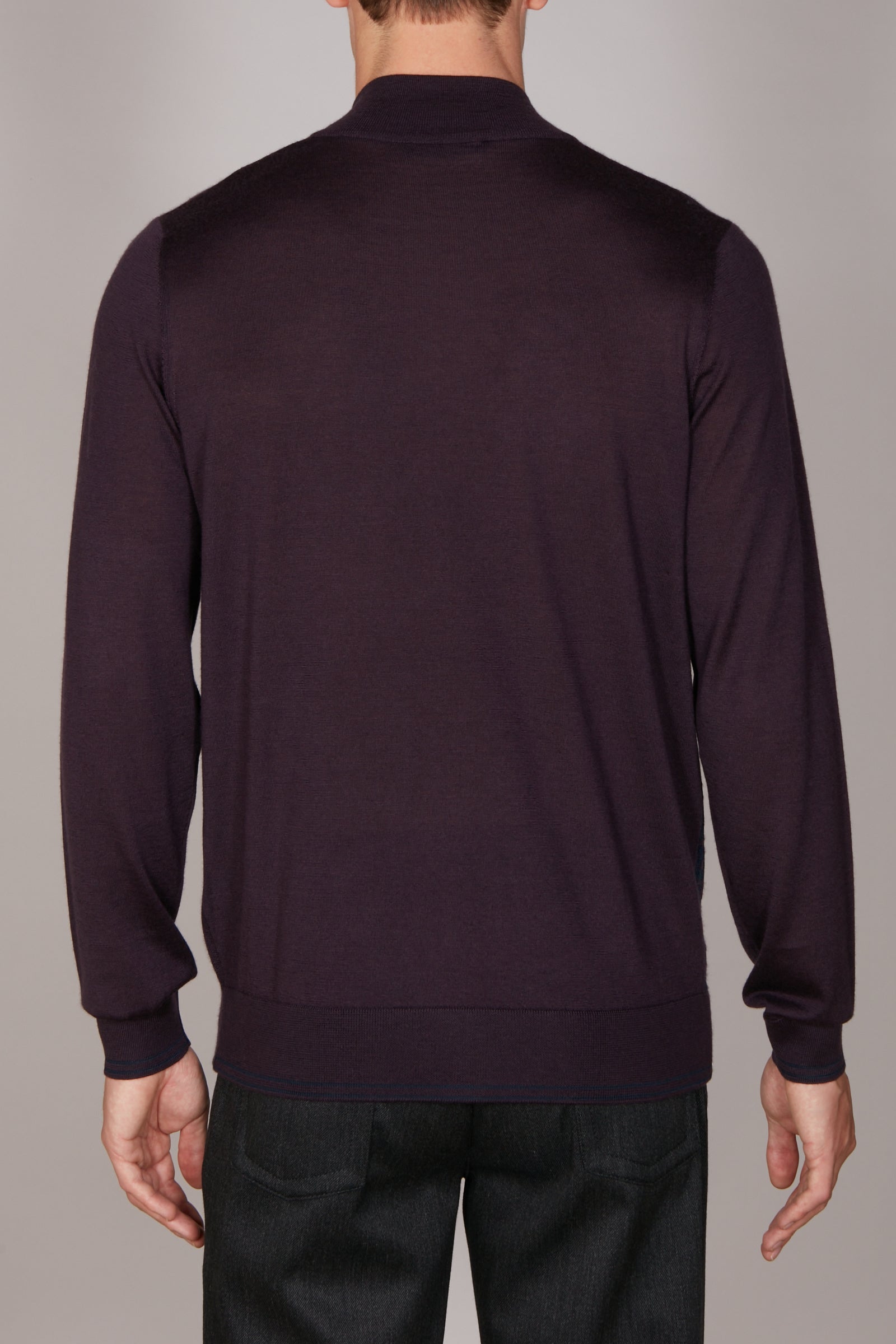Cashmere cardigan - Bordeaux & Blue