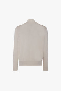 Blouson à empiècements en soie - Beige & Marron