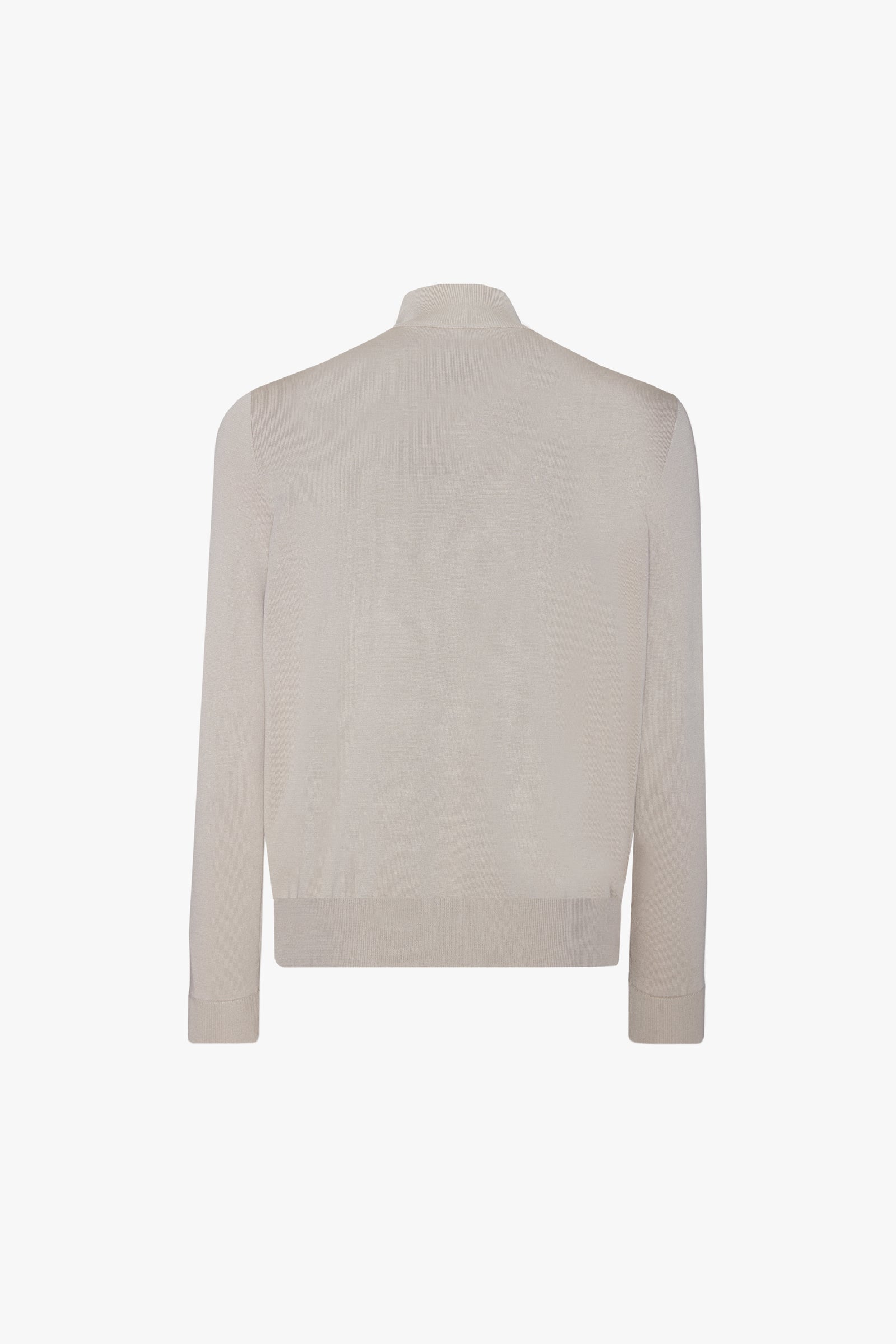 Blouson à empiècements en soie - Beige & Marron