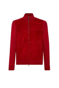 Gilet zippé à poches en soie - Rouge