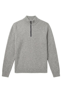 Pull à col montant à manches longues en laine - Soft Grey
