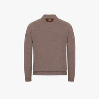 Pull à maille torsadée en laine - Marron