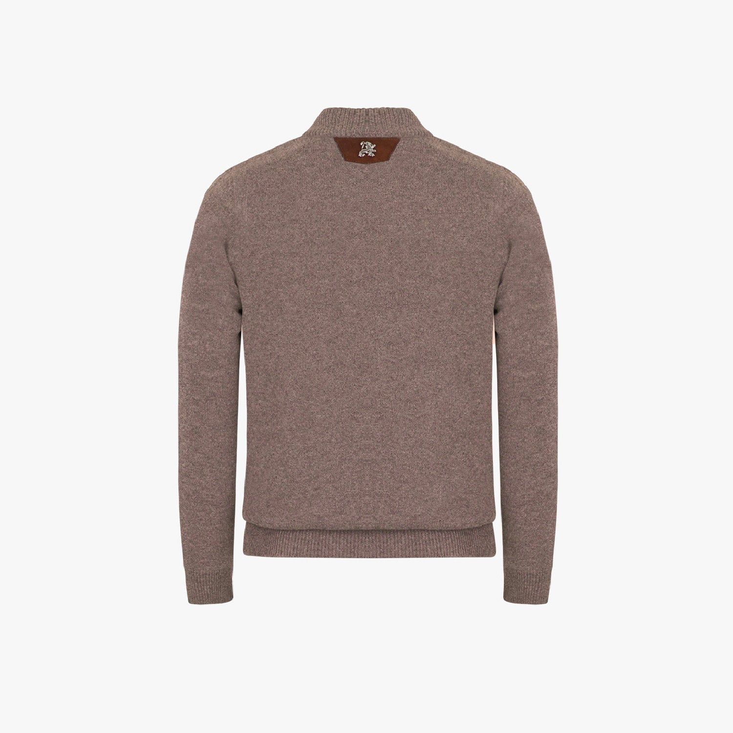 Pull à maille torsadée en laine - Marron