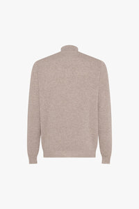 Pull à manches longues zippé en cachemire - Light Taupe