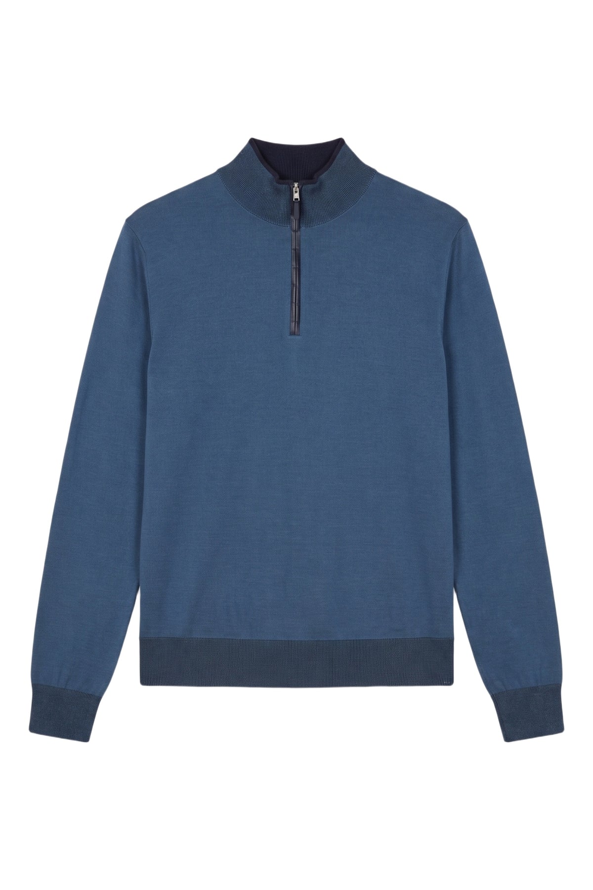 Pull à col montant zippé en cachemire - Smoke Blue