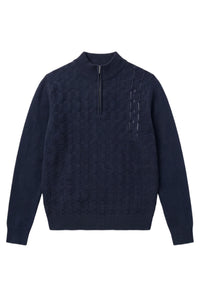 Pull à col montant à manches longues en cachemire - Dark Navy