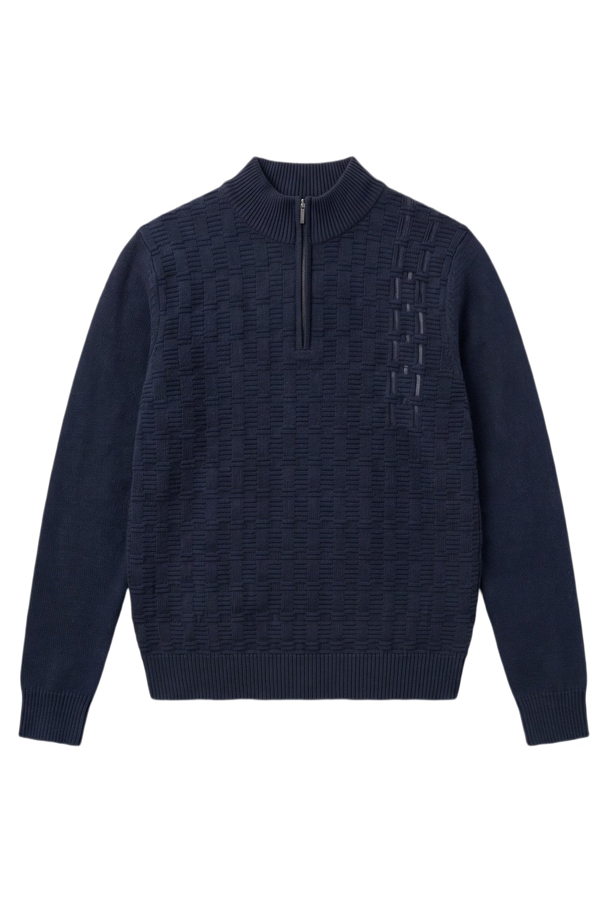 Pull à col montant à manches longues en cachemire - Dark Navy