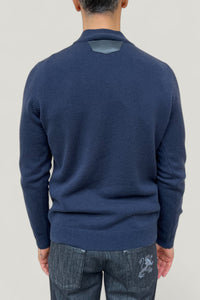 Pull à col montant à manches longues en cachemire - Dark Navy