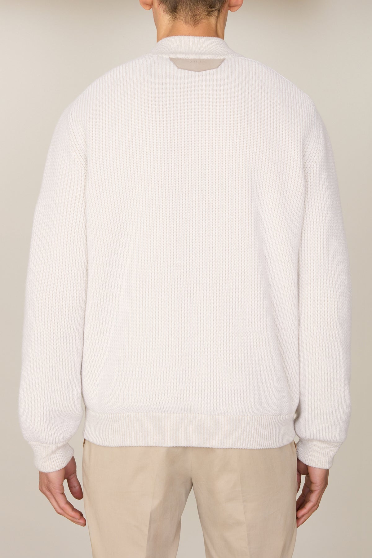 Cardigan à col montant et fermeture éclair en cachemire - Blond Fawn