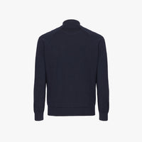 Cardigan zippé à détail métallique en laine - Bleu
