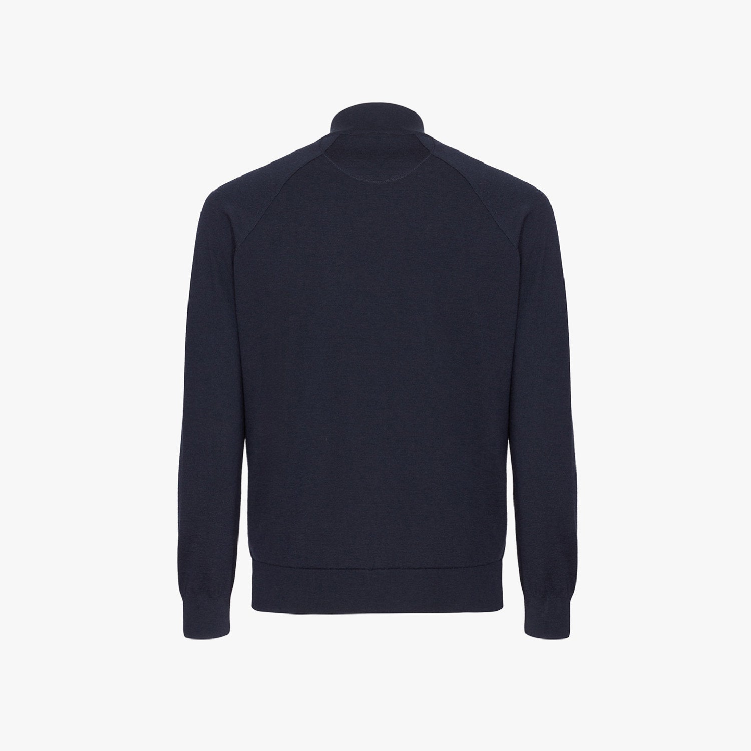 Cardigan zippé à détail métallique en laine - Bleu