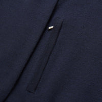 Cardigan zippé à détail métallique en laine - Bleu