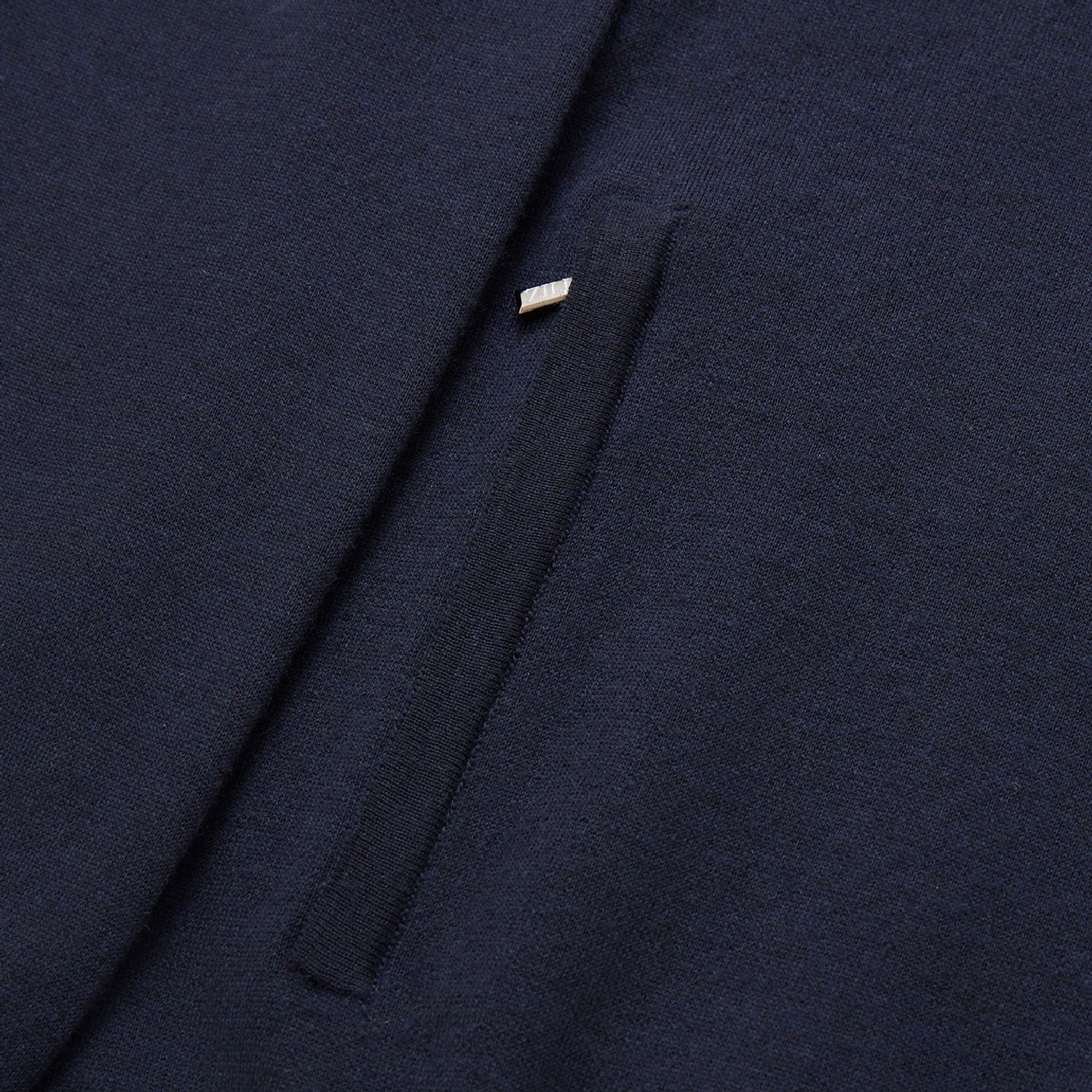 Cardigan zippé à détail métallique en laine - Bleu