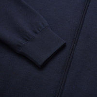 Cardigan zippé à détail métallique en laine - Bleu