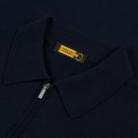 Polo zippé en laine - Bleu