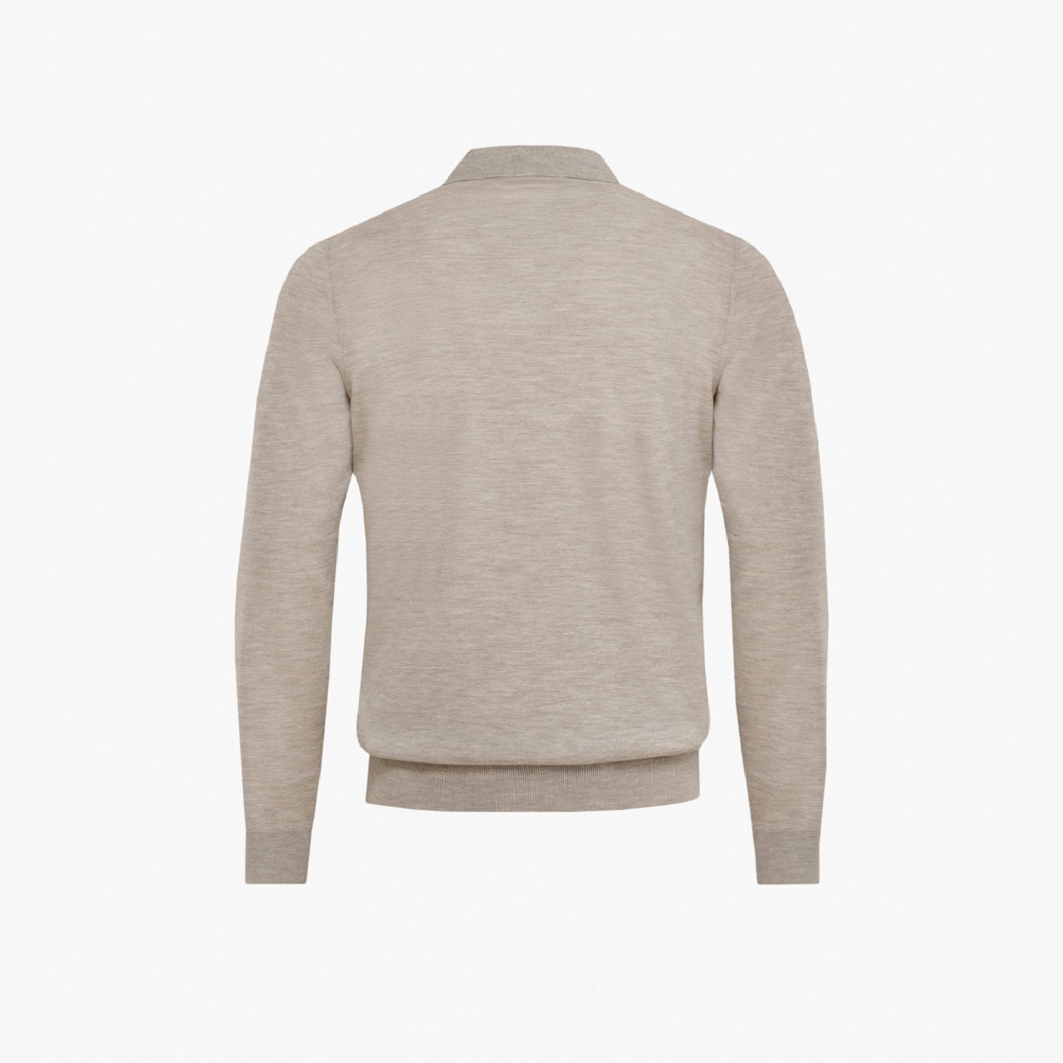 Pull zippé avec logo en laine - Beige