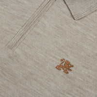 Pull zippé avec logo en laine - Beige