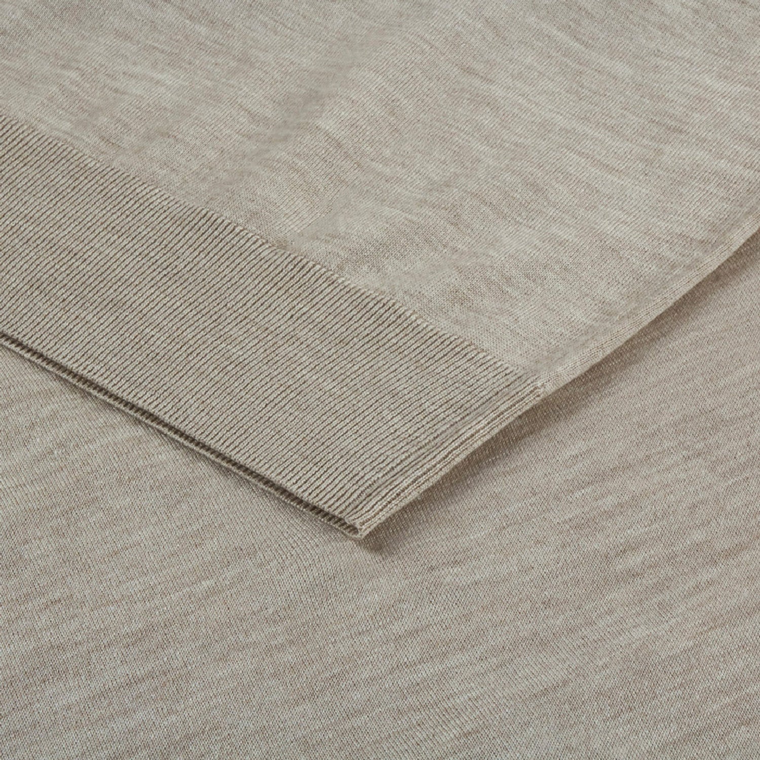 Pull zippé avec logo en laine - Beige