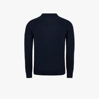 Polo zippé en laine - Bleu