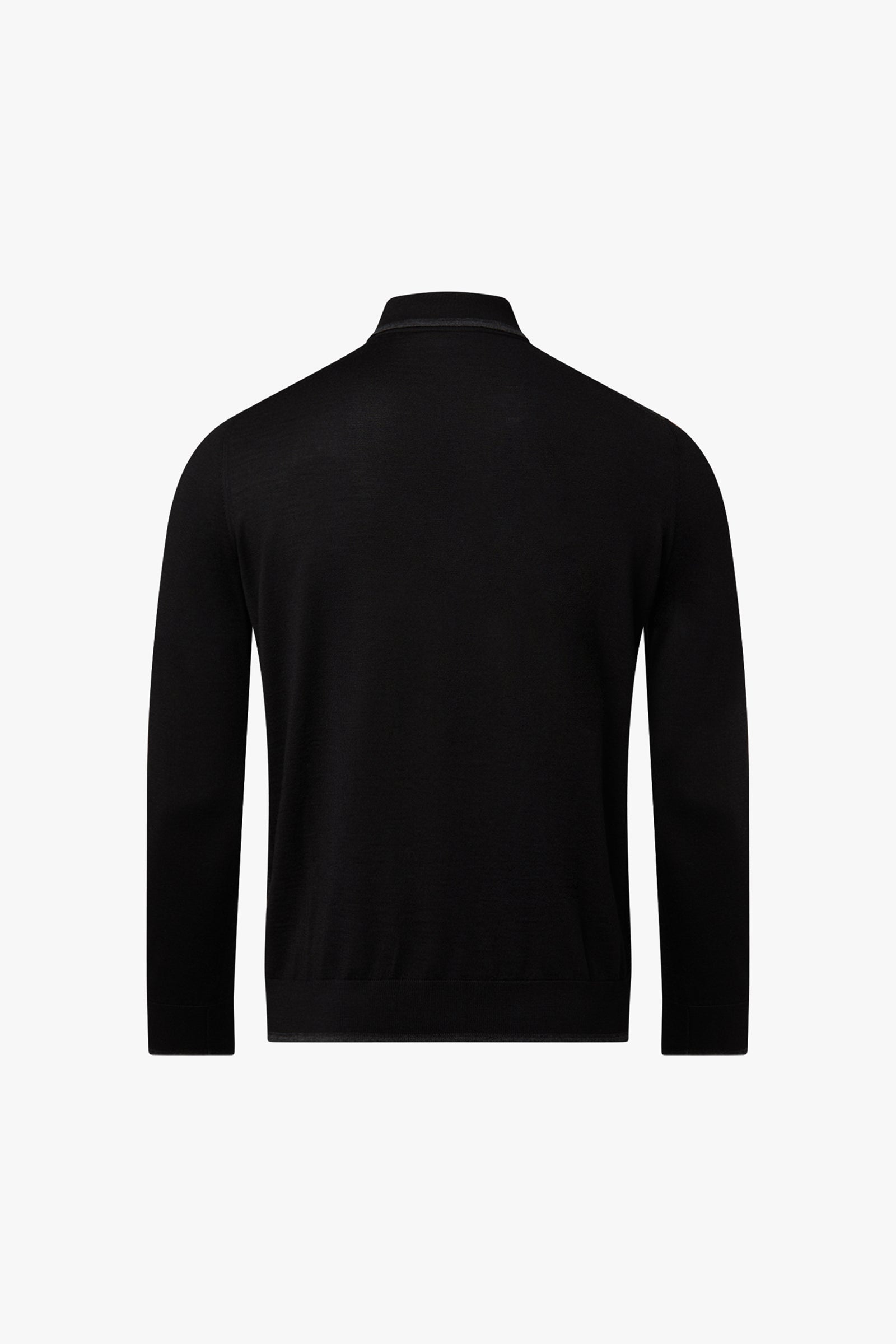 Pull zippé à motif texturé en laine - Noir