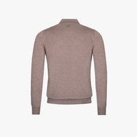 Polo à zip en laine - Marron