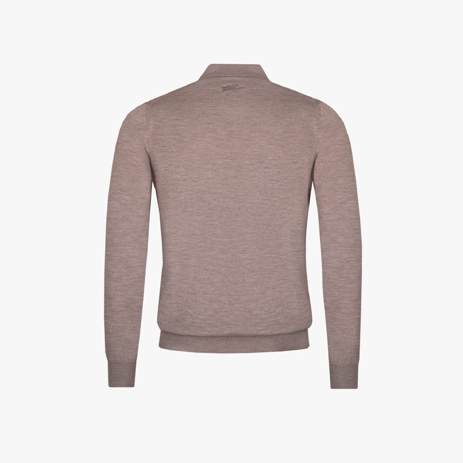 Polo à zip en laine - Marron