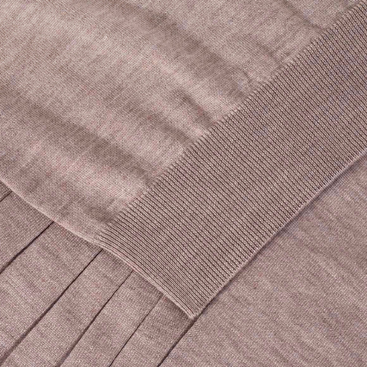 Polo à zip en laine - Marron