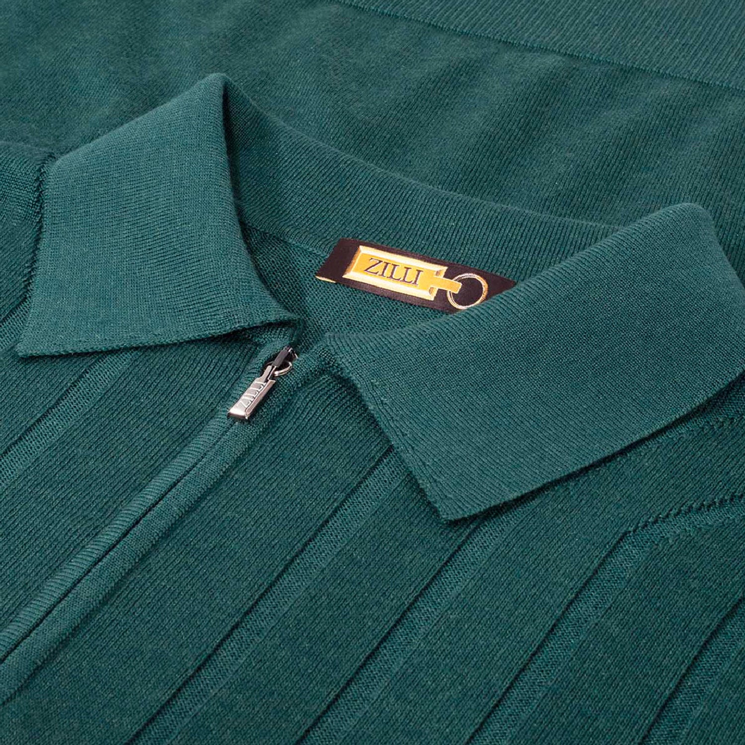 Wool pleated zip jumper - Green