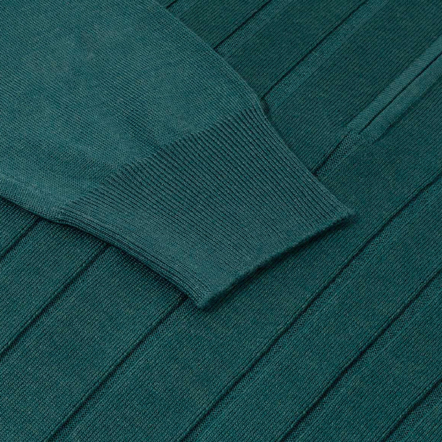 Wool pleated zip jumper - Green