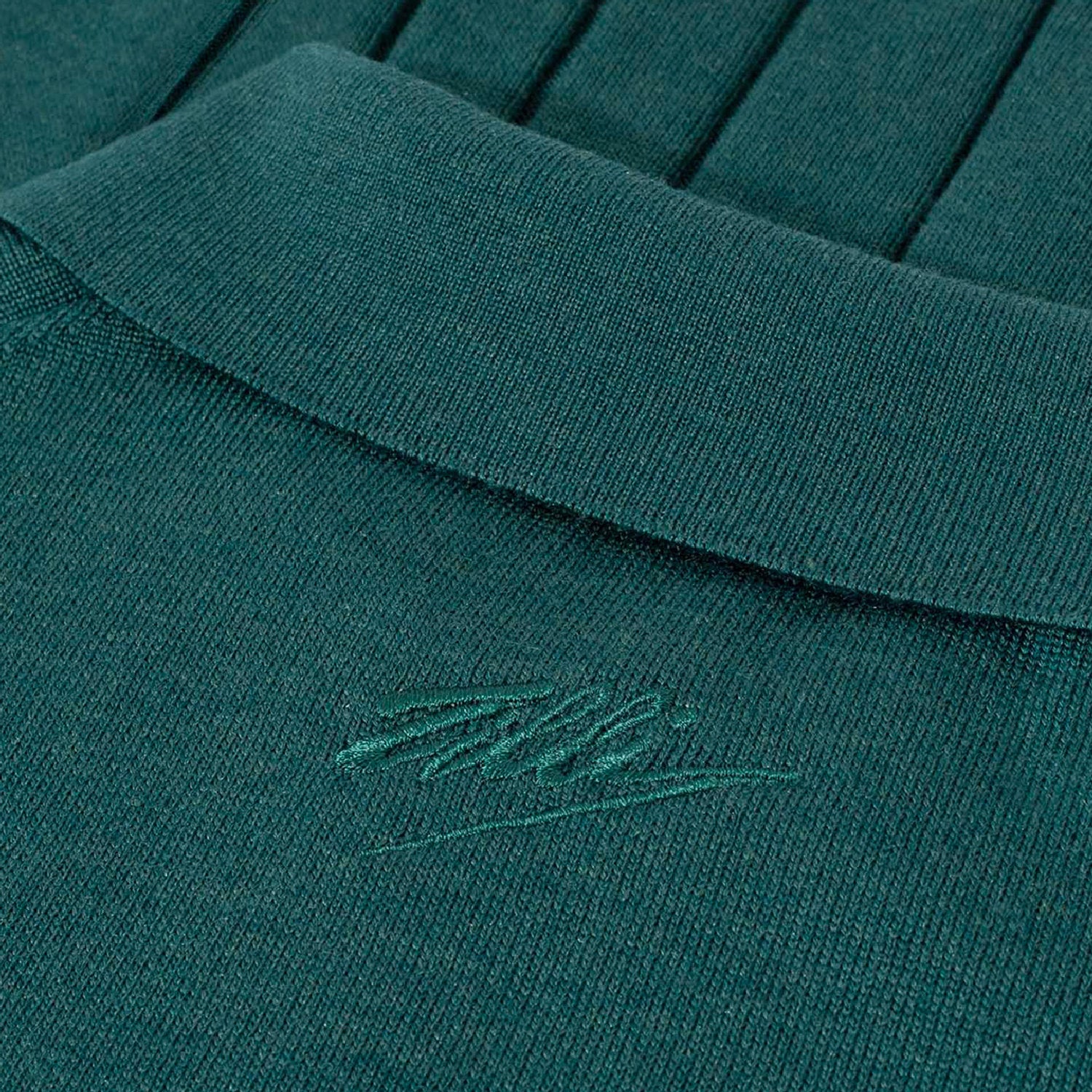 Wool pleated zip jumper - Green