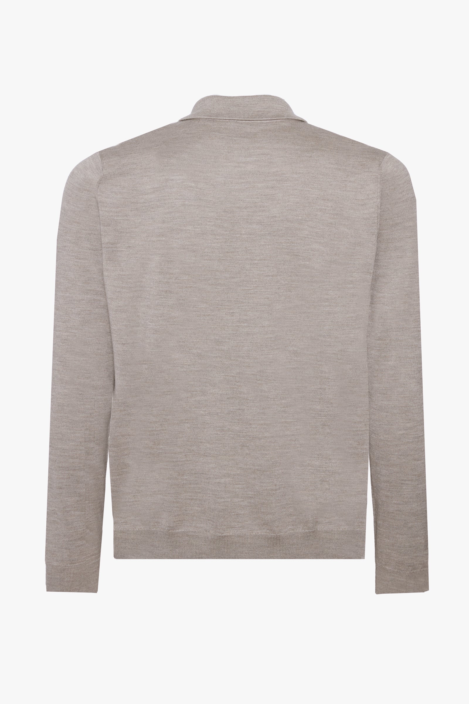 Polo à fermeture zippée en laine - Beige