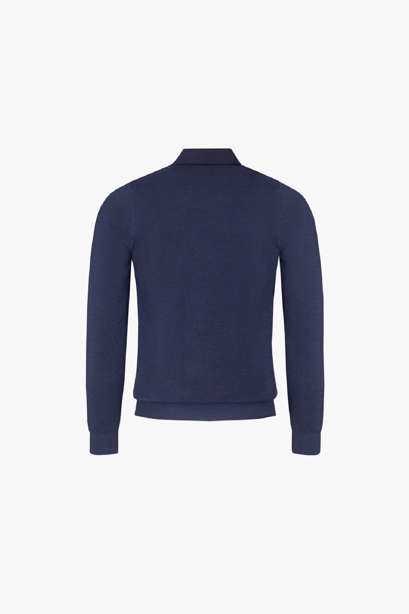 Pull zippé à motif géométrique en laine - Bleu