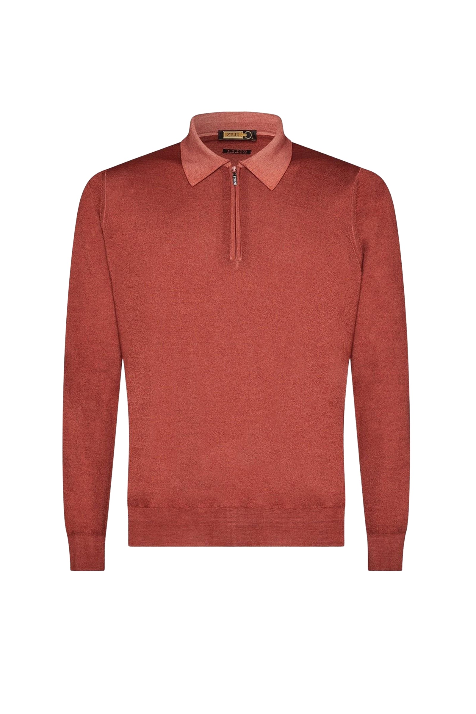Pull à zip en laine - Rouge