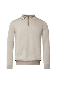 Pull à col zippé en cachemire - Beige
