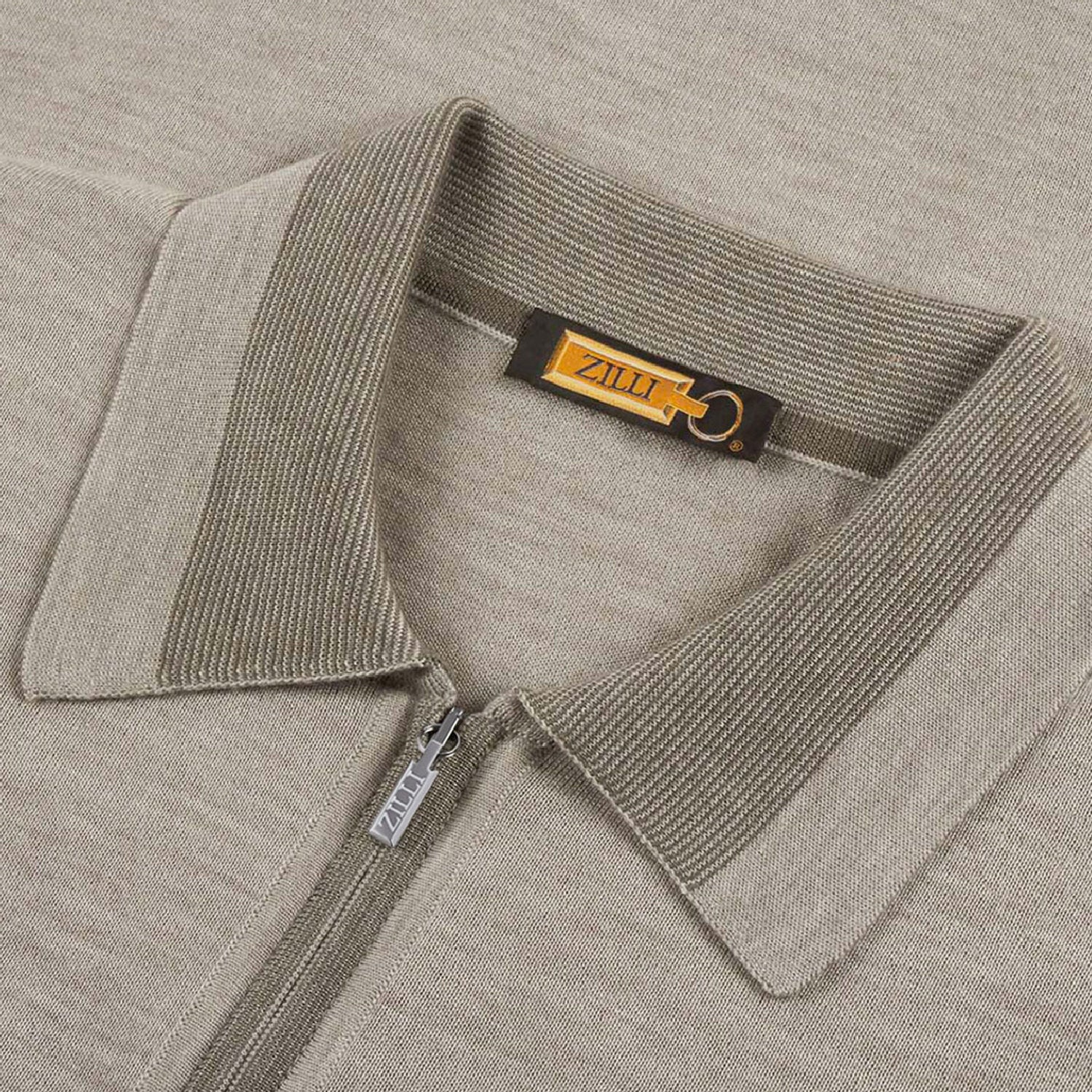 Pull à col zippé en cachemire - Beige