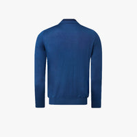 Polo zippé à col en cachemire - Bleu & Bleu marine