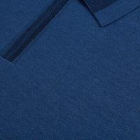 Polo zippé à col en cachemire - Bleu & Bleu marine