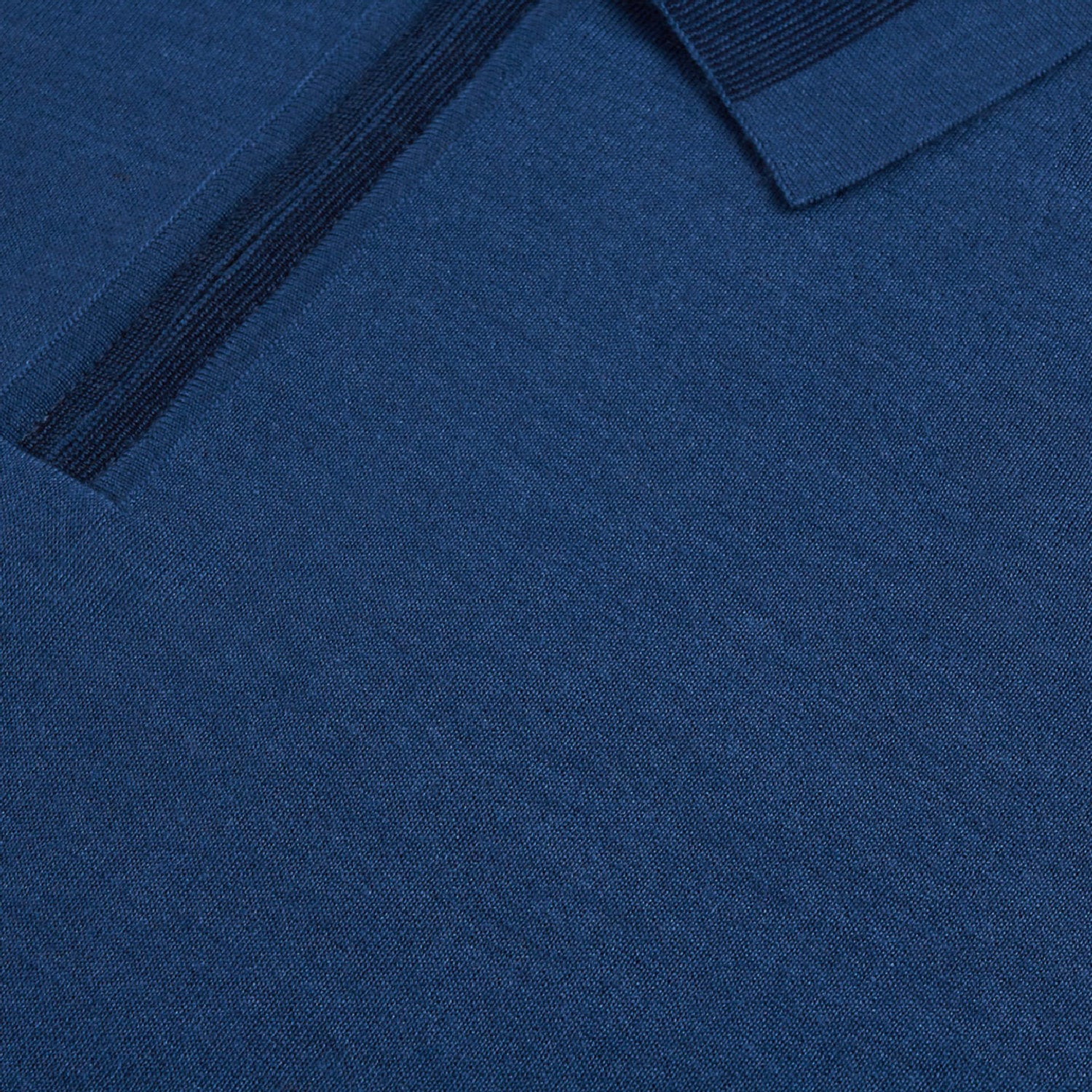 Polo zippé à col en cachemire - Bleu & Bleu marine