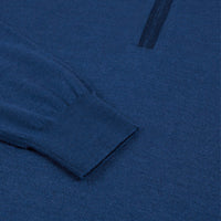 Polo zippé à col en cachemire - Bleu & Bleu marine