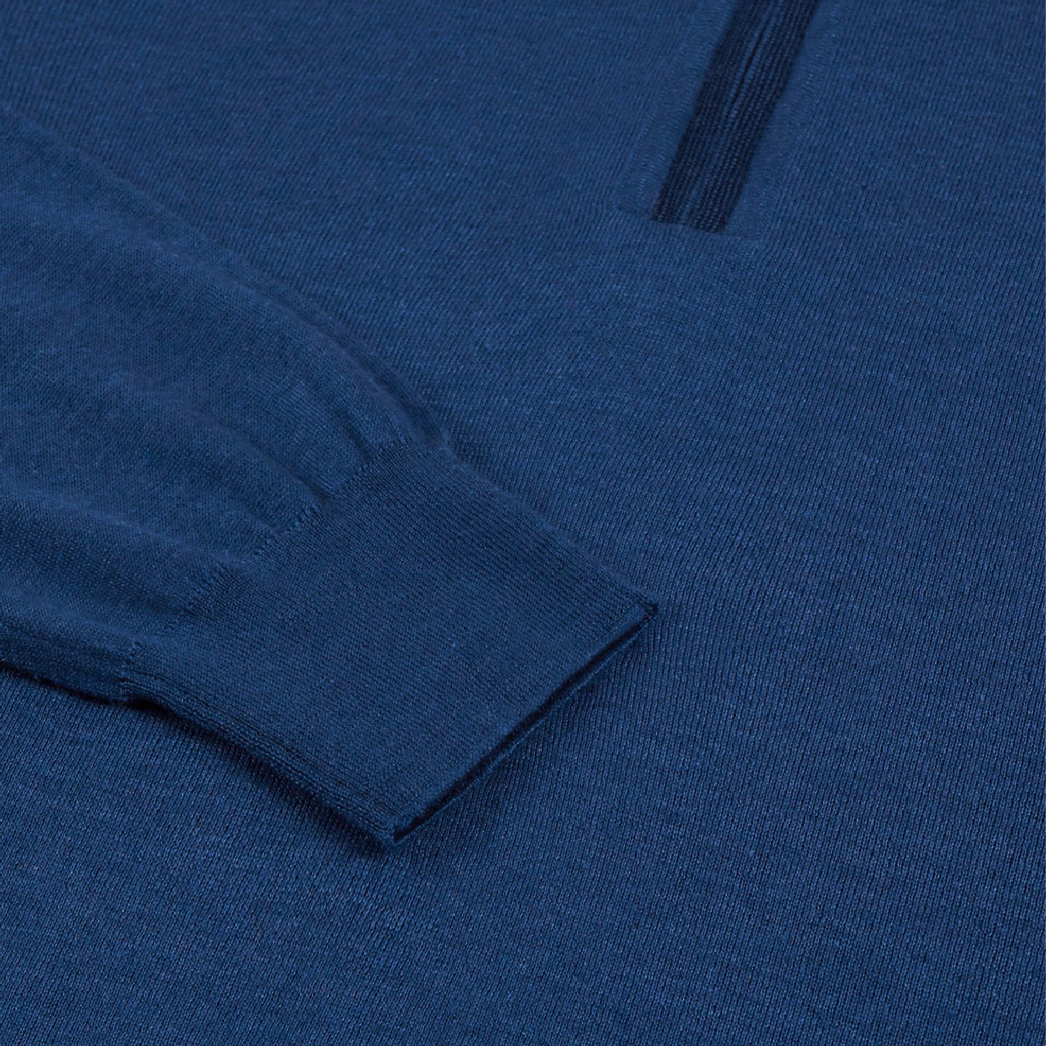Polo zippé à col en cachemire - Bleu & Bleu marine