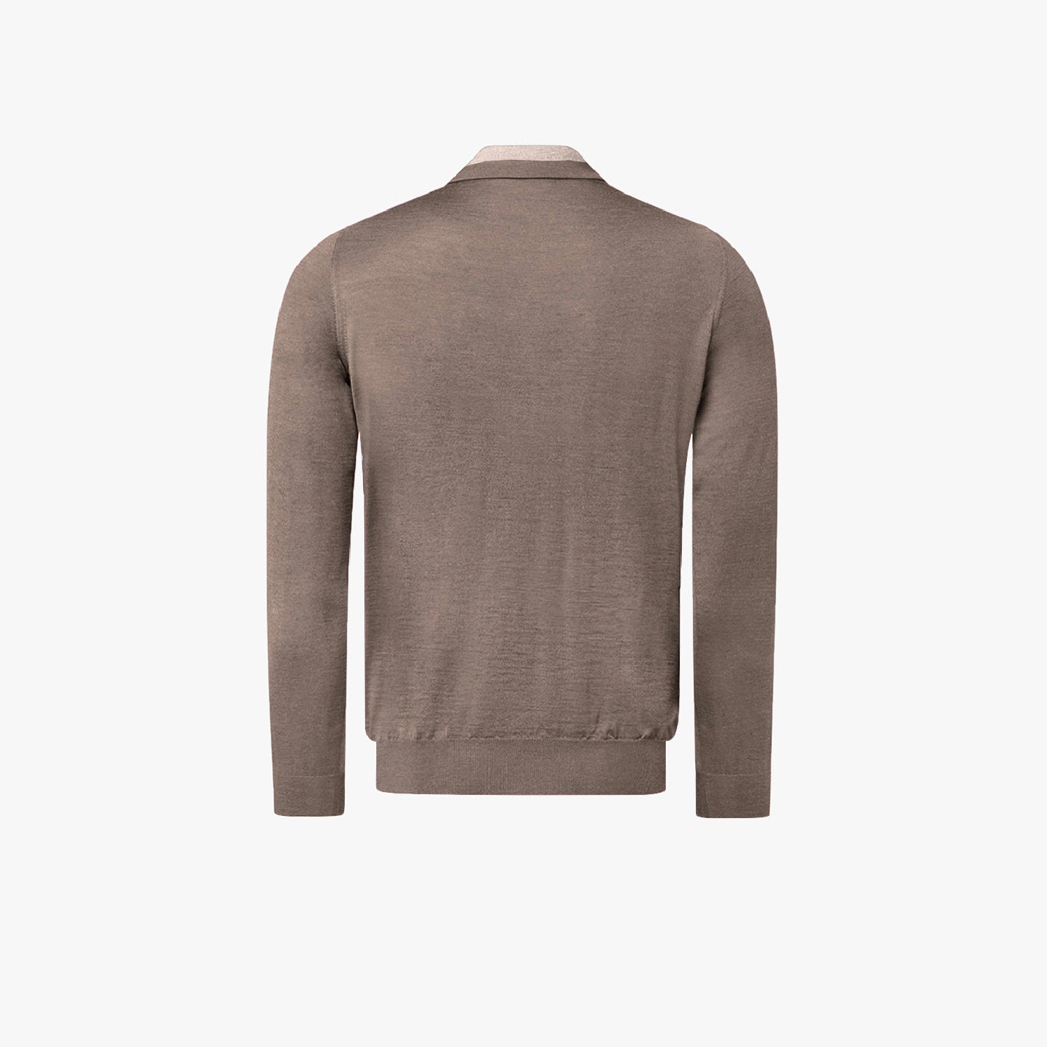 Pull zippé à col rayé en cachemire - Marron & Beige