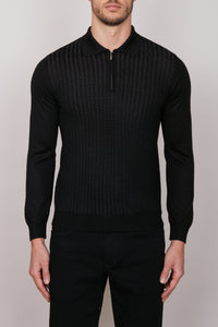 Pull à motif texturé en cachemire - Noir