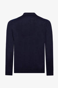 Pull zippé jacquard en cachemire - Bleu & Bleu marine