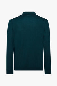 Cashmere jacquard polo shirt - Green