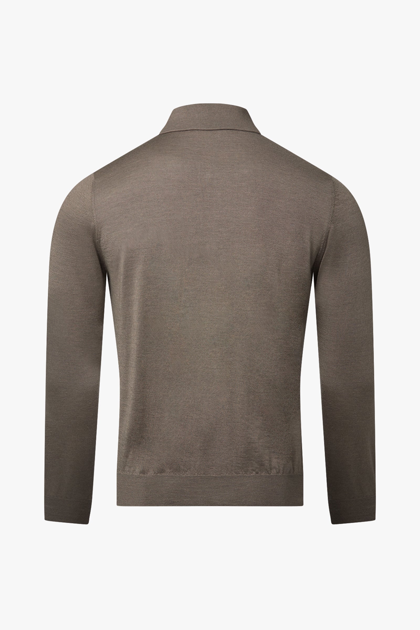 Polo à motif côtelé zippé en cachemire - Marron