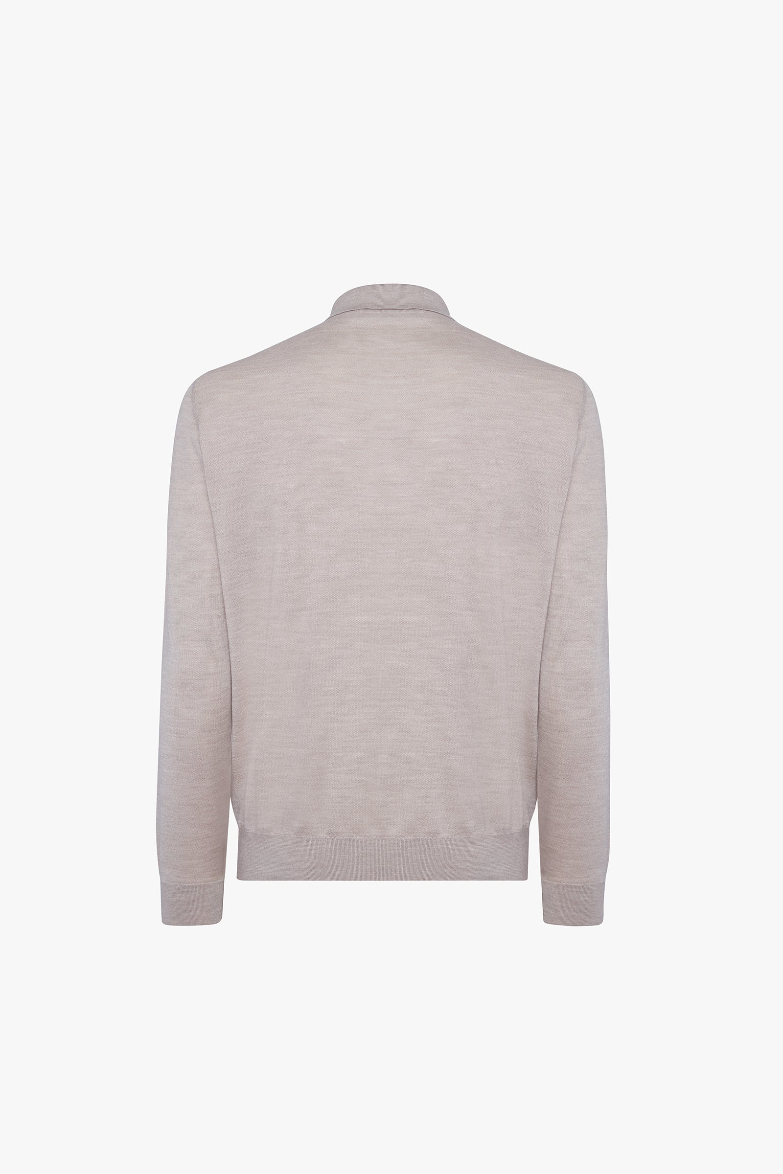 Polo à rayures en cachemire - Beige & Blanc