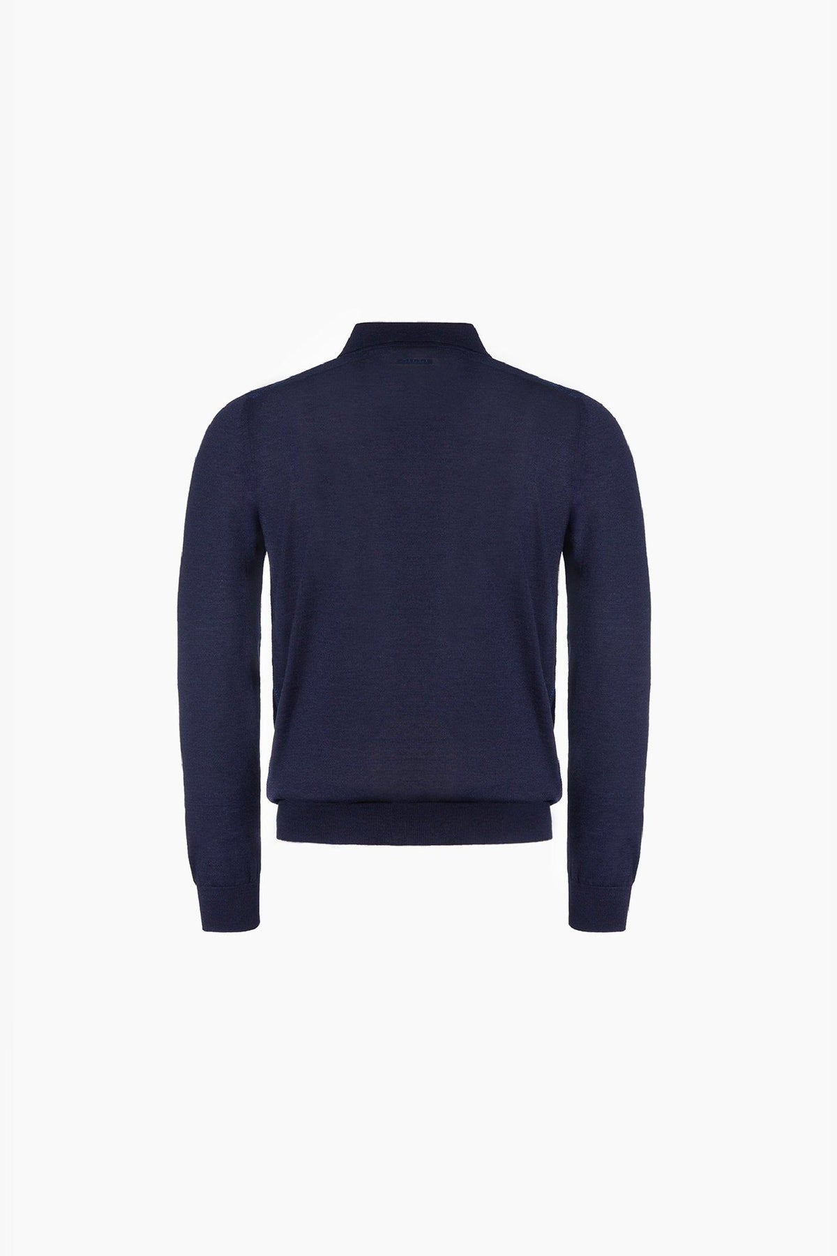 Polo à motif zippé en cachemire et soie mélangée - Bleu & Bleu