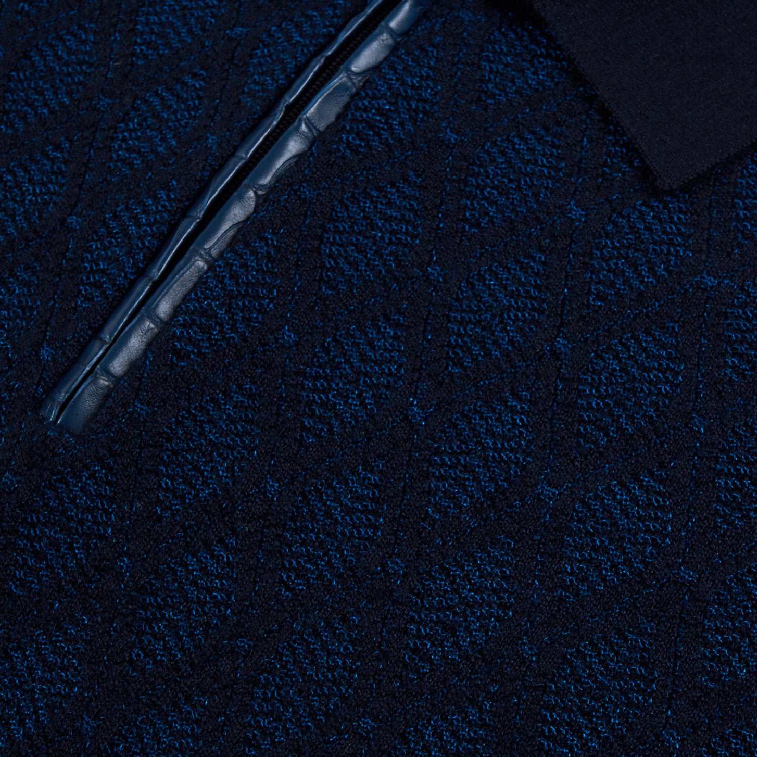 Polo à motif en cachemire - Bleu & Bleu