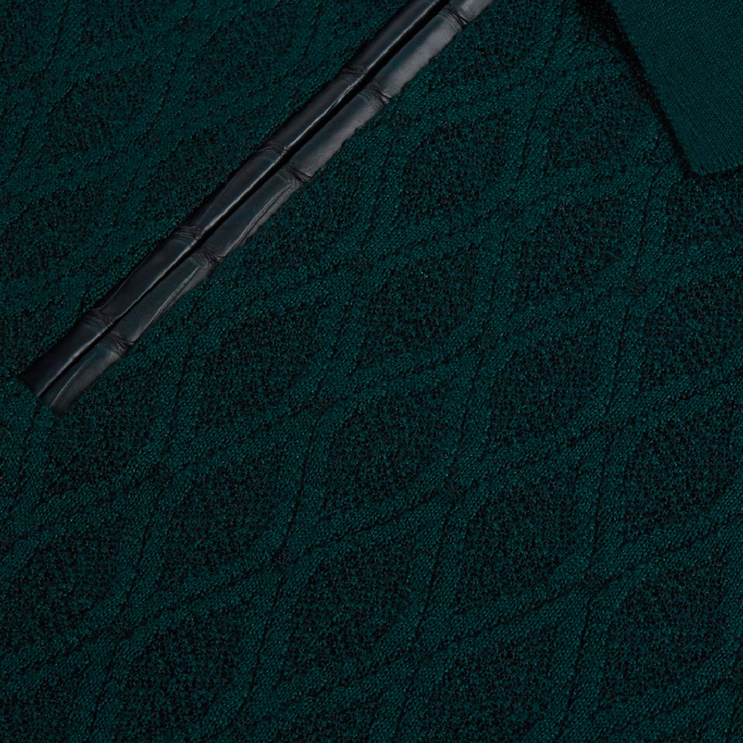 Polo à motif zippé en cachemire - Vert